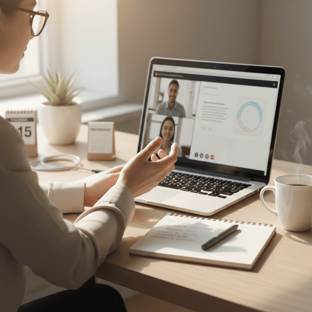 Technical advisor in consultation via video call