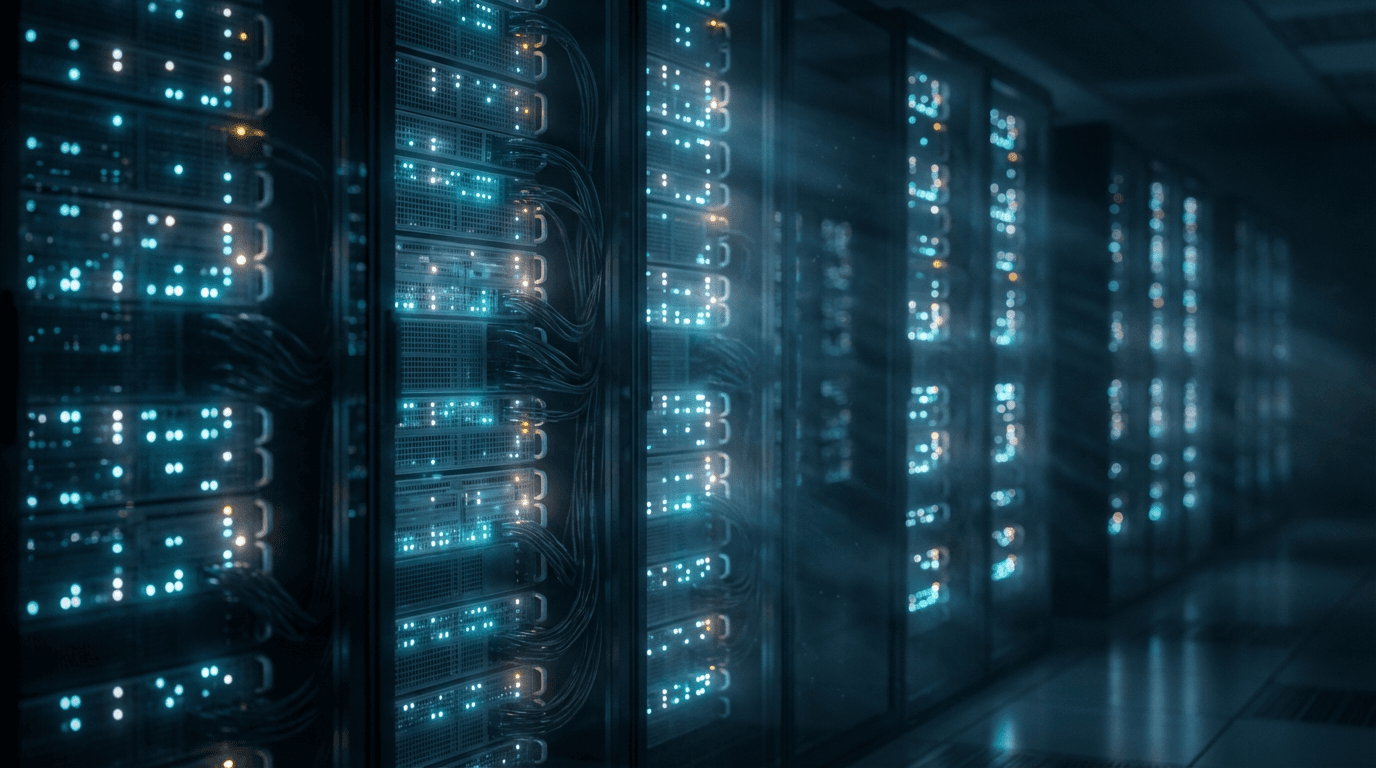 Engineer managing server infrastructure in data center